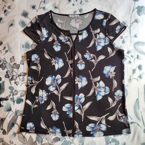 Ricki's Black Floral Top - Size L